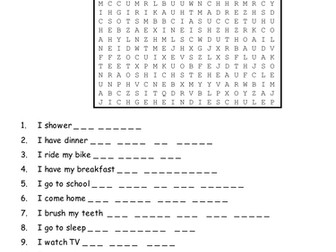 wordsearch daily routine