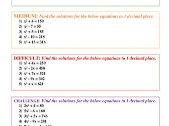Trial & Improvement - Differentiated