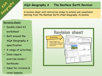 AQA Geography A - The Restless Earth - Revision Sheet