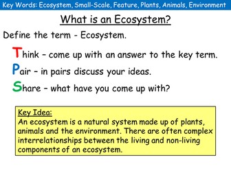 (New AQA) Ecosystems Lesson 1: What is an Ecosystem?  