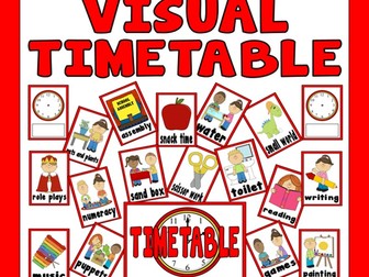VISUAL TIMETABLE CLASSROOM DISPLAY TEACHING RESOURCES SEN EARLY YEARS PRIMARY