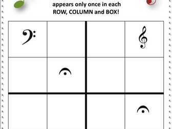 Music Symbols 4x4 Sudoku Puzzle
