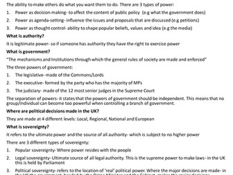 Edexcel AS Government and Politics- Democracy and Political Participation revision 
