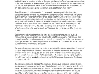AS French Essay- Advertising 