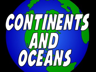 CONTINENTS AND OCEANS -GEOGRAPHY KS1-2 WORLD MAPS EARTH 
