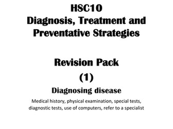 Unit 10 Diagnosis, Treatment and Preventative Strategies - Revision Packs