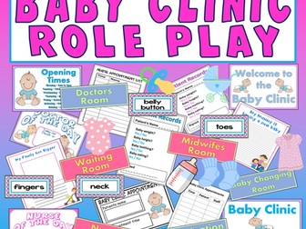 BABY CLINIC ROLE PLAY TEACHING RESOURCES EARLY YEARS EYFS FAMILY KS 1-2