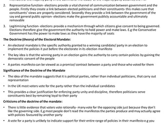 Edexcel AS Government and Politics- Electoral systems revision 