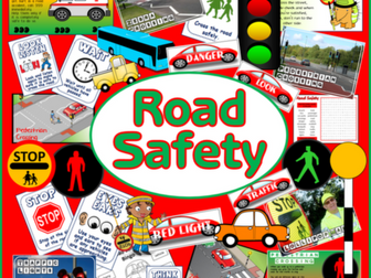 ROAD SAFETY TEACHING RESOURCES ROLE PLAY CHILD MINDER DISPLAY, EYFS, KS 1-2