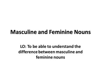 Spanish Masculine and Feminine Nouns