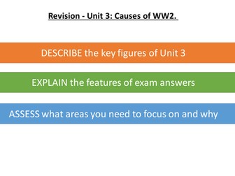 AQA History GCSE Unit 3 revision lesson. Causes of WW2. 