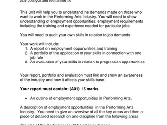 Working in the Performing Arts Industry