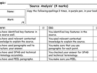 AQA History (8145) New Spec: GCSE Marking Grids for AQA GCSE Questions: Conflict and Tension 1945-72