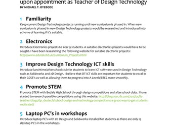 How to write a Design Technology / Engineering department proposal