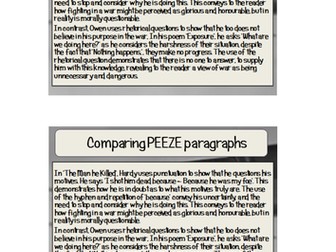 War poetry scheme of work