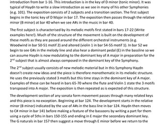 AS music Haydn 104 frist movement example essay