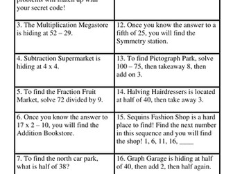 Problem Solving Code Breaking Numeracy Task