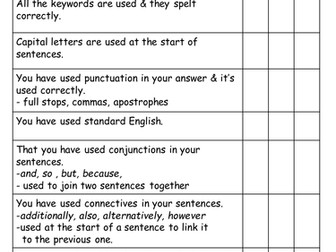 Scientific Literacy - Differentiated literacy checklists