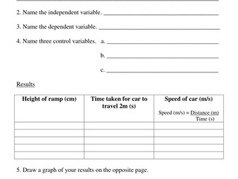 Key Stage 3 Investigating speed