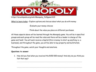 Learning the value of money using the Monopoly Game