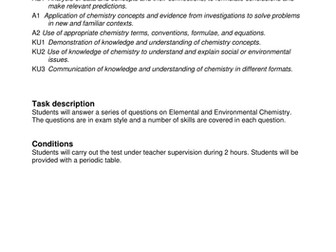 Elemental and Environmental Chemistry Test