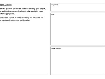 Bonding, Structure & Properties QWC Question sheets