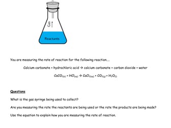 Rates of reaction - series of lessons