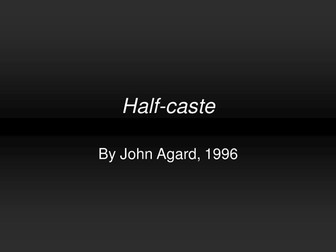 Conflict Poetry - Half-caste