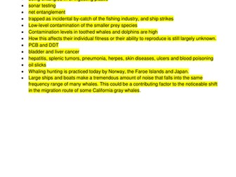 'Threats to Whales' - Instant Lesson