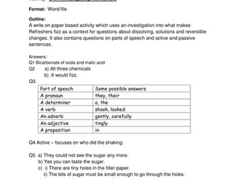 SPAG Science Key Stage 2 Changes of Materials Activity Pack