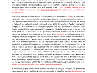 A-level exemplar essays (William Blake, Ben Jonson) 