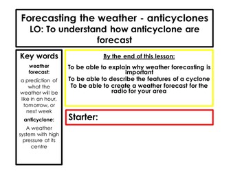 Forecasting the weather: Anticyclones