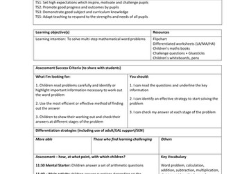 Year 6 - Solving Multi-Step Mathematical Word Problems (New Curriculum)