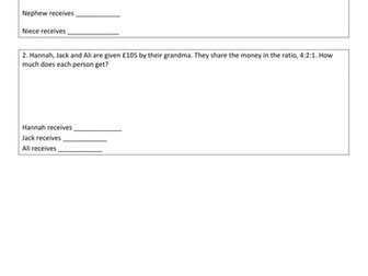 Year 6 - Ratio Word Problems (New Curriculum)