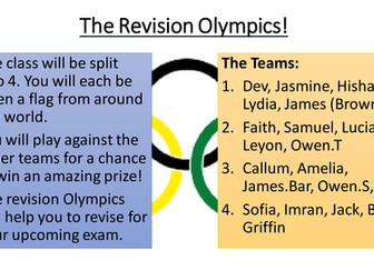 The Revision Olympics - Fun revision game with lots of different tasks. 