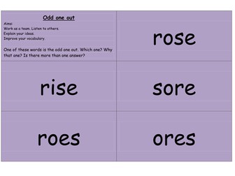 Odd one out vocabulary game