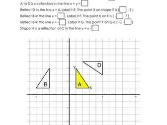 Reflection with equations for mirror lines Empty Box puzzle