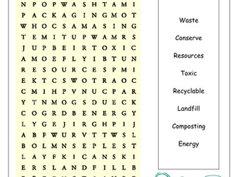 sustainable development wordsearch