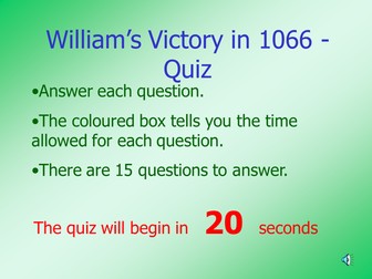 Quiz on Why William won the battle of hastings