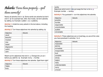 Adverb formation and spelling 