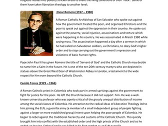 GCSE Lesson- Liberation Theology and Social Injustice 