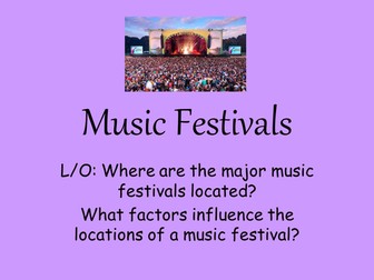 Music Festivals Scheme of work