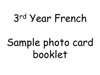 Year 9 French photo card booklet - new GCSE speaking