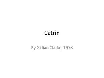 Conflict Poetry - 'Catrin'