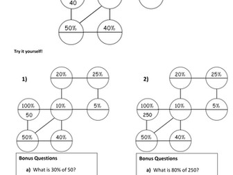 Simple percentages using percentage bubbles 