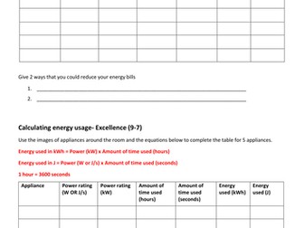 Calculating energy usage differentiated (kWh and J)
