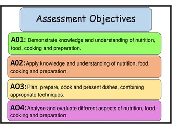 AQA Food Preparation and Nutrition subject and assessment specication posters.