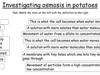Osmosis potato practical