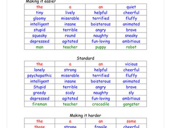 Expanding nouns and noun phrases