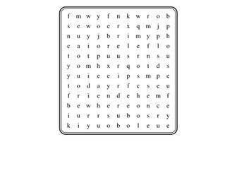 Year 1 common exception words word-search